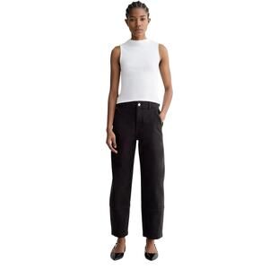 Everlane Utility Barrel Pant Black High Rise Cotton Twill Size 0R